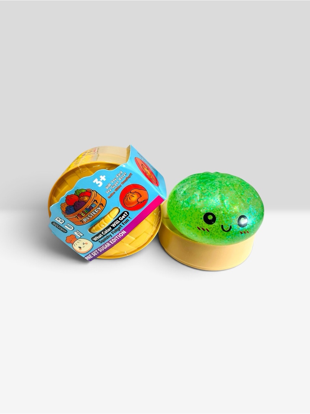 3 PK NIB Squishy Bun Mystery Dumpling Fidget Toy Sugar Edition Glitter Sensory